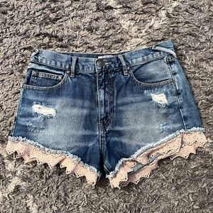 Free People Lace Trim Shorts Size 27